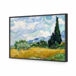 Wheat Field With Cypresses - Van Gogh Acrylic Print Art -WALL ART DESGIN SALE 1055AR H Wheat Field With Cypresses by Vincent Van Gogh ACR EDG THUMB FF BLK dc913bac 416a 490d afb5 e5b62b72c15e