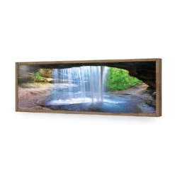 Waterfall Cave, Long Acrylic Print Art -WALL ART DESGIN SALE 1196AL H Waterfall Cave ACR EDG THUMB FF NAT