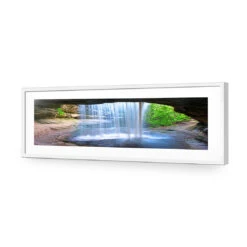 Waterfall Cave, Long Acrylic Print Art -WALL ART DESGIN SALE 1196AL H Waterfall Cave ACR MAT THUMB FF WHT