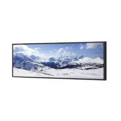 Snowy Mountain Panoramic (Long) -WALL ART DESGIN SALE 1214AL Snowy Mountain Panoramic 3D CANVAS THUMB FF BLK