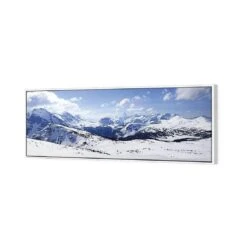 Snowy Mountain Panoramic (Long) -WALL ART DESGIN SALE 1214AL Snowy Mountain Panoramic 3D CANVAS THUMB FF WHT
