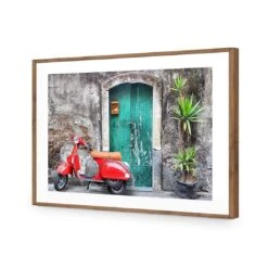 Vintage Door And Scooter -WALL ART DESGIN SALE 158AR H Vintage Door and Scooter ACR MAT THUMB FF NAT