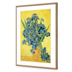 Vase Of Irises - Van Gogh Acrylic Print Art -WALL ART DESGIN SALE 1700AR V Van Gogh Vase of Irises Max Size 135x90 ACR MAT THUMB FF OAK