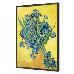 Vase Of Irises - Van Gogh Acrylic Print Art -WALL ART DESGIN SALE 1700AR V Van Gogh Vase of Irises Max Size 135x90 ACR EDG THUMB FF BLK