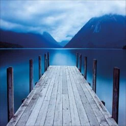 Tranquil Jetty, Square Canvas Art