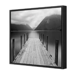 Tranquil Jetty, Black And White (square) -WALL ART DESGIN SALE 1987BS Tranquil Jetty BW 3D CANVAS THUMB FF BLK