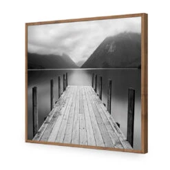 Tranquil Jetty, Black And White (square) -WALL ART DESGIN SALE 1987BS Tranquil Jetty BW ACR EDG THUMB FF NAT
