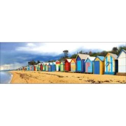 Row Of Beach Boxes Canvas Art