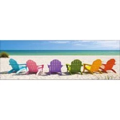 Pastel Chairs, Long Canvas Art
