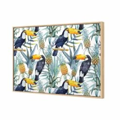 Pineapple Toucans Canvas Art -WALL ART DESGIN SALE 2416AR H Pineapple Toucans 3D THUMB FF OAK 9869a682 475f 4b4a a37e 8b2491439679