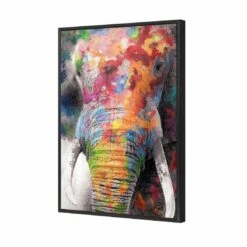 Rainbow Elephant Canvas Art -WALL ART DESGIN SALE 2646AR V Rainbow Elephant 3D THUMB FF BLK 475ae5c5 d943 42c9 b234 838498300911