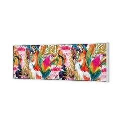 Parrots & Palms, Long Canvas Art -WALL ART DESGIN SALE 264AL H Parrots Palms 3D THUMB FF WHT 78233b92 cbb7 4985 9992 97a2f3931625