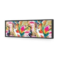 Parrots & Palms, Long Acrylic Print Art -WALL ART DESGIN SALE 264AL H Parrots Palms ACR EDG THUMB FF BLK 636eba2a 28fe 42f3 a1da 9bf9855affd9