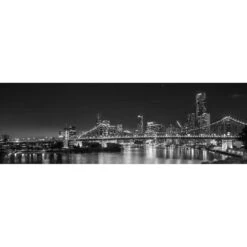 Story Bridge Alight Brisbane, Black And White (Long)