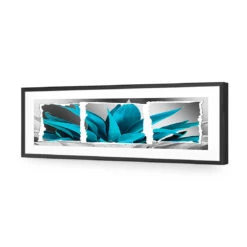 Plant In Window, Turquoise, Long Acrylic Print Art -WALL ART DESGIN SALE 305EL H Plant in Window Turquoise Max Size 210x70 ACR MAT THUMB FF BLK