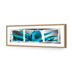 Plant In Window, Turquoise, Long Acrylic Print Art -WALL ART DESGIN SALE 305EL H Plant in Window Turquoise Max Size 210x70 ACR MAT THUMB FF OAK