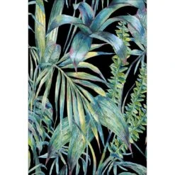 Tropical Collective On Black Canvas Art