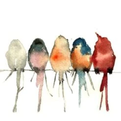Watercolour Birds On Branch Perfect Pairs -WALL ART DESGIN SALE 3162AS Watercolour Birds on Branch Thumb 87453304 9609 46b1 8c28 fa96a13ff118