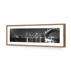 Sydney Harbour, Black And White - Bridge On Right -WALL ART DESGIN SALE 334BL H Sydney Harbour Bridge to Right B W ACR MAT THUMB FF NAT