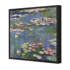 Red Water Lilies By Monet -WALL ART DESGIN SALE 3401AS Red Water Lilies by Monet 3D CANVAS THUMB FF BLK