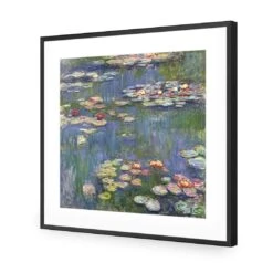 Red Water Lilies By Monet -WALL ART DESGIN SALE 3401AS Red Water Lilies by Monet ACR MAT THUMB FF BLK