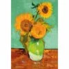 Sunflowers On Green By Van Gogh Canvas Art
