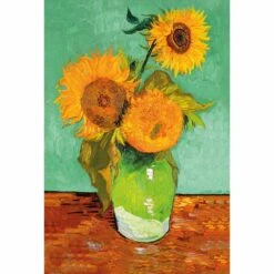 Sunflowers On Green By Van Gogh Canvas Art
