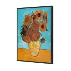 Sunflowers On Blue By Van Gogh -WALL ART DESGIN SALE 393AR V Sunflowers On Blue 3D Thumb FF BLK