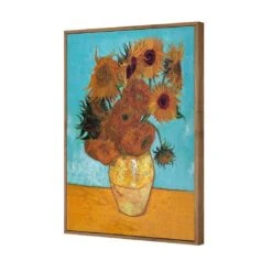Sunflowers On Blue By Van Gogh -WALL ART DESGIN SALE 393AR V Sunflowers On Blue 3D Thumb FF NAT