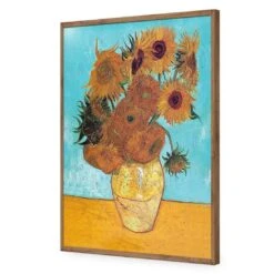 Sunflowers On Blue By Van Gogh -WALL ART DESGIN SALE 393AR V Sunflowers On Blue ACR EDG THUMB FF NAT