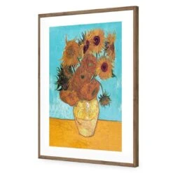 Sunflowers On Blue By Van Gogh -WALL ART DESGIN SALE 393AR V Sunflowers On Blue ACR MAT THUMB FF NAT