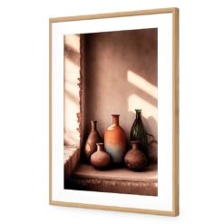 5 Jars 12 5 Jars -WALL ART DESGIN SALE 5 jars acrylic glass with border oak frame 45x30cm 652831