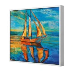 Sailing Boat Reflected, Square Canvas Art -WALL ART DESGIN SALE 579AS Sailing Boat Reflected 3D THUMB FF WHT b19b5168 49c7 4d13 863d 66f3855e0b04