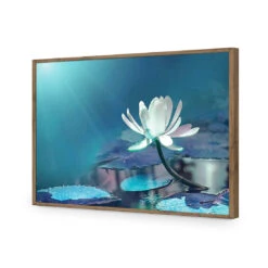 Water Lily, Blue Acrylic Print Art -WALL ART DESGIN SALE 606BR H Water Lily Blue Max Size 135x90 ACR EDG THUMB FF NAT