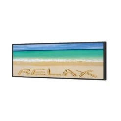 Relax On Beach (long) -WALL ART DESGIN SALE 668AL Relax on Beach Landscape 3D CANVAS THUMB FF BLK