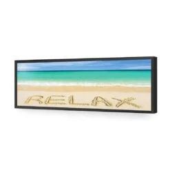 Relax On Beach (long) -WALL ART DESGIN SALE 668AL Relax on Beach Landscape ACR EDG THUMB FF BLK