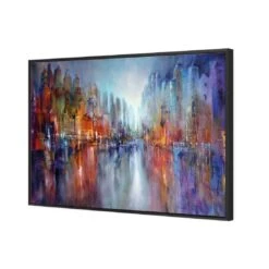 City On The River By Annette Schmucker -WALL ART DESGIN SALE AS25AR H City on the River by Annette Schmucker 3D CANVAS THUMB FF BLK