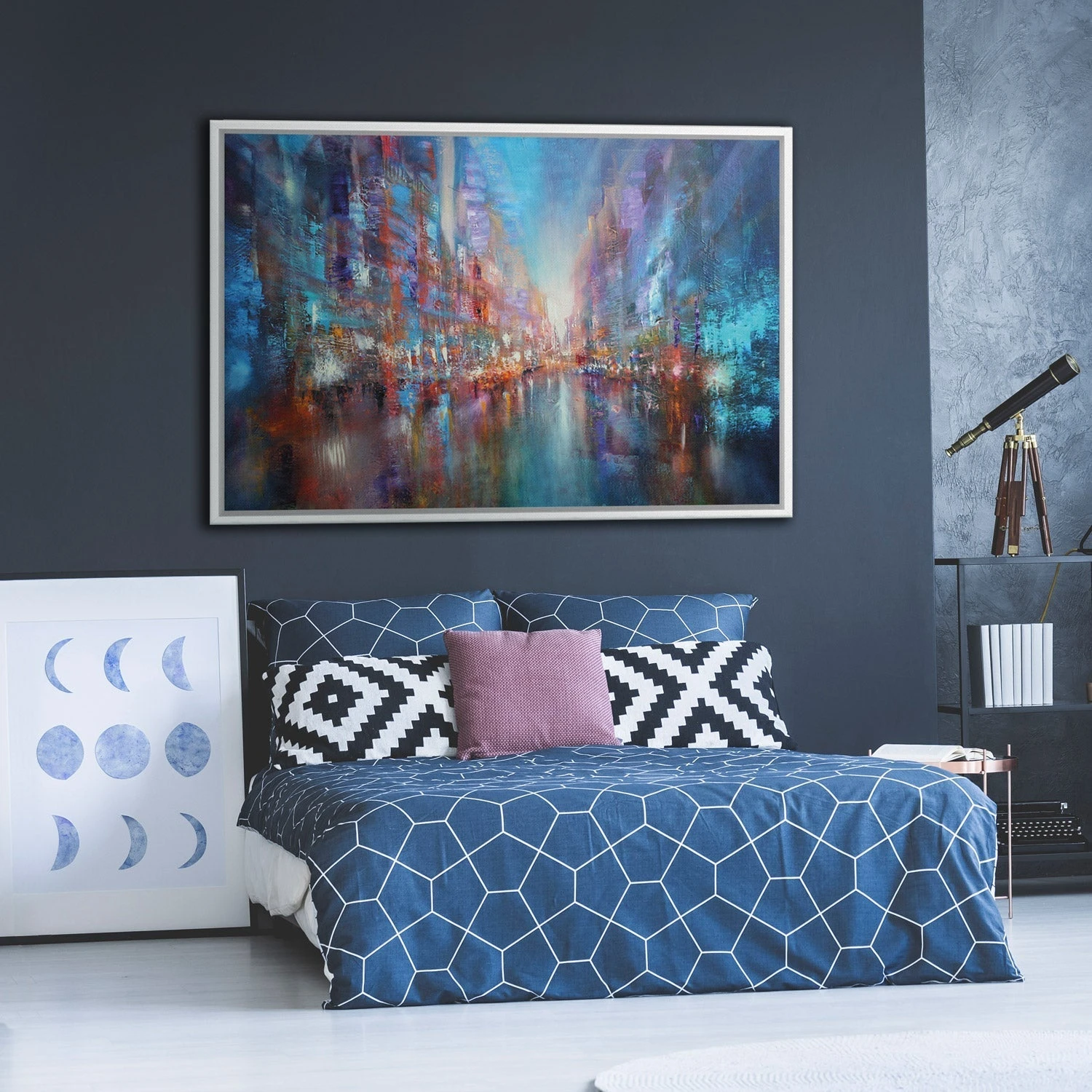 City of Blue by Annette Schmucker City Of Blue By Annette Schmucker -WALL ART DESGIN SALE AS26AR H City of Blue by Annette Schmucker THUMB ROOM