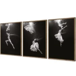 Underwater Ballet Trio Art Set -WALL ART DESGIN SALE AU1060AU1061AU1062 UnderwaterBalletTrio 3D ACR EDG TRIPTYCH THUMB FF NAT