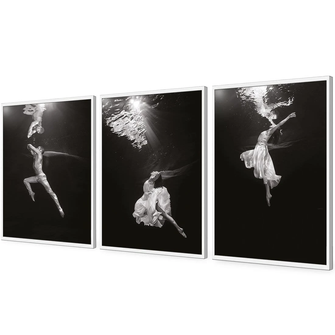 Underwater Ballet Trio Art Set Underwater Ballet Trio Art Set -WALL ART DESGIN SALE AU1060AU1061AU1062 UnderwaterBalletTrio 3D ACR EDG TRIPTYCH THUMB FF WHT