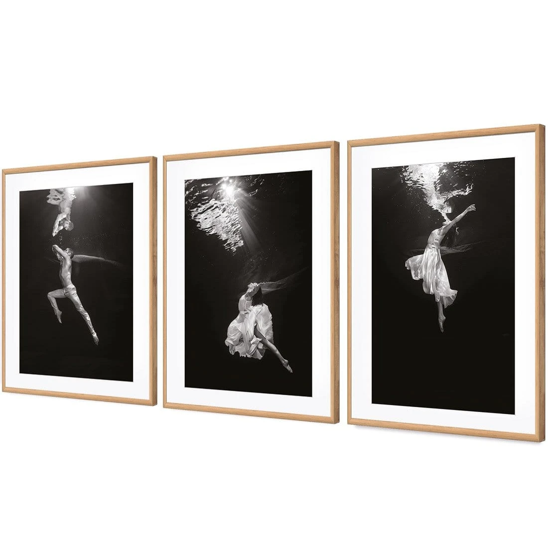 Underwater Ballet Trio Art Set Underwater Ballet Trio Art Set -WALL ART DESGIN SALE AU1060AU1061AU1062 UnderwaterBalletTrio 3D ACR MAT TRIPTYCH THUMB FF OAK