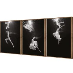 Underwater Ballet Trio Art Set -WALL ART DESGIN SALE AU1060AU1061AU1062 UnderwaterBalletTrio 3D TRIPTYCH CANVAS THUMB FF NAT