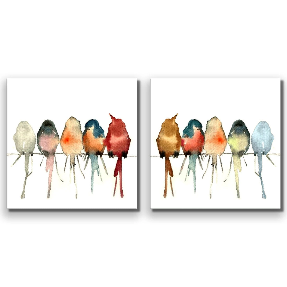 Watercolour Birds on Branch Perfect Pairs Watercolour Birds On Branch Perfect Pairs -WALL ART DESGIN SALE SET2 5009 AS Q 3D CANVAS THUMB 796decd5 053a 498a b86c 8d35e3883876