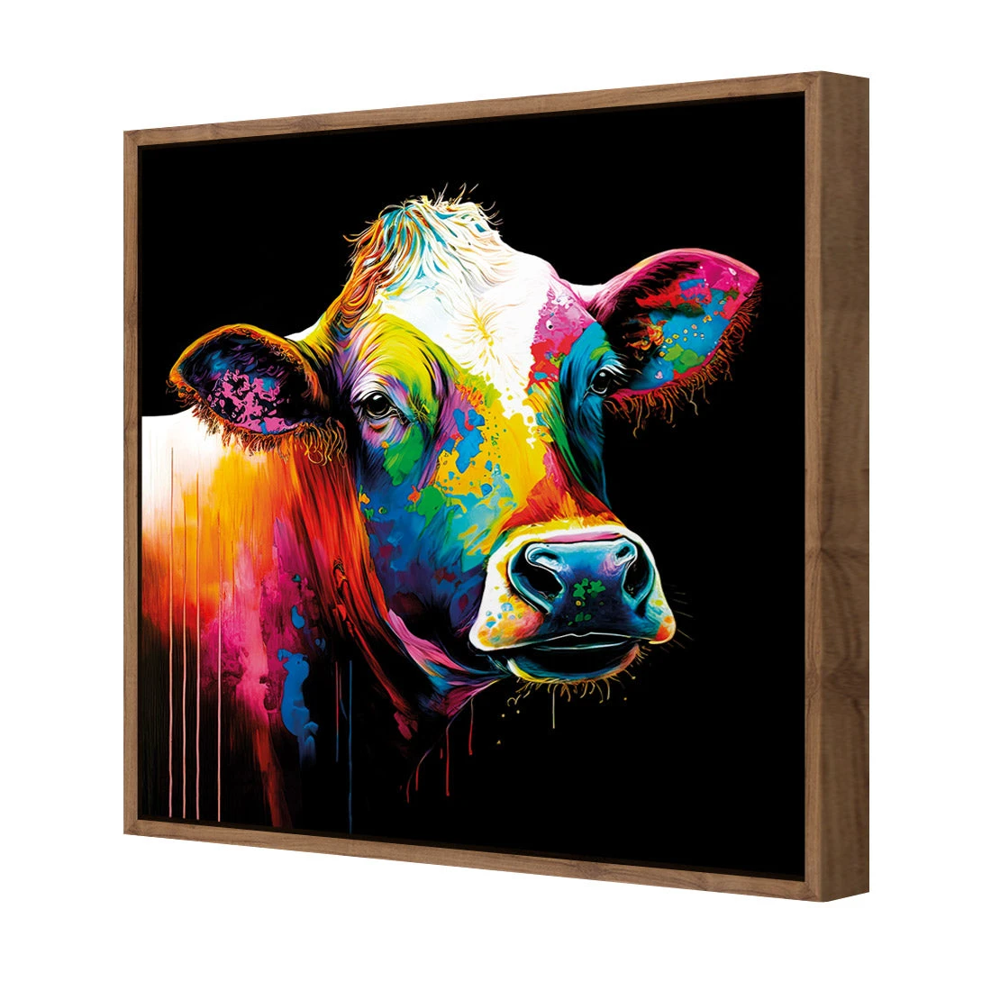 Rainbow Cow Rainbow Cow -WALL ART DESGIN SALE WB1277 AS Rainbow Cow 3D CANVAS THUMB FF NAT