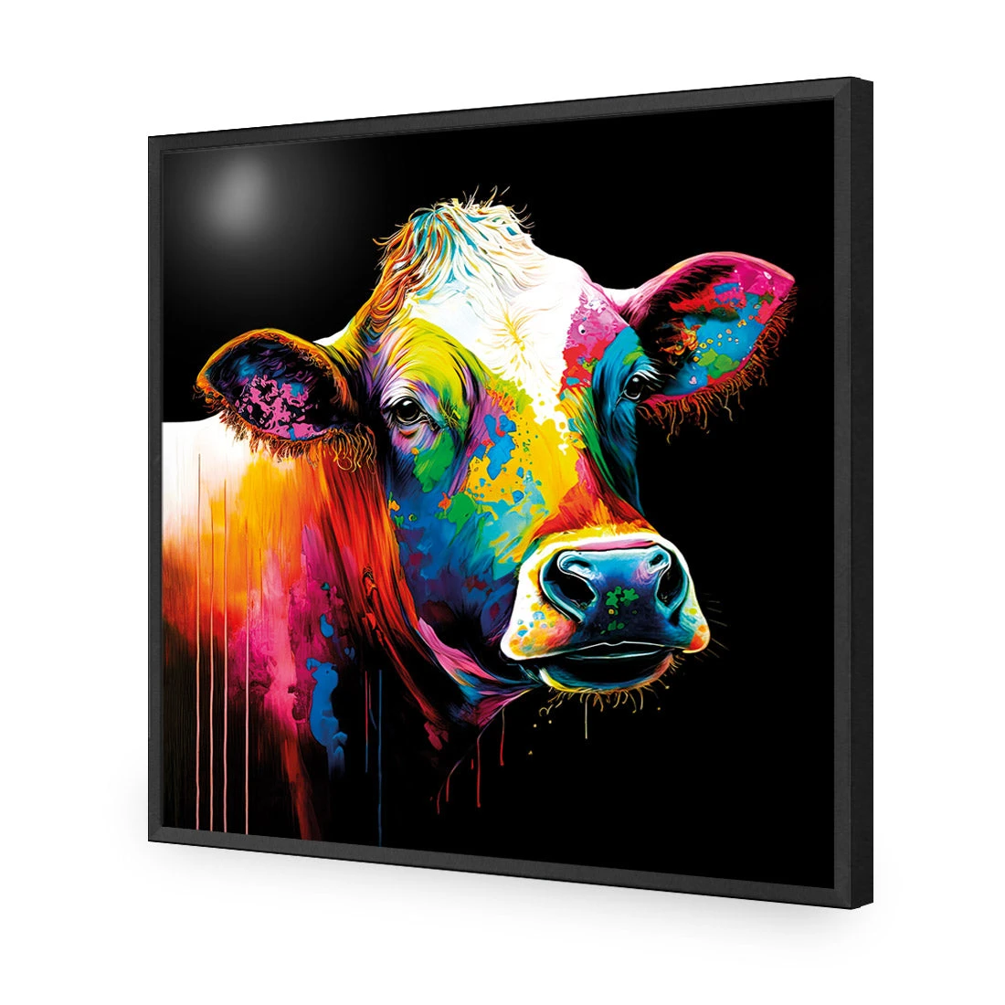 Rainbow Cow Rainbow Cow -WALL ART DESGIN SALE WB1277 AS Rainbow Cow ACR EDG THUMB FF BLK