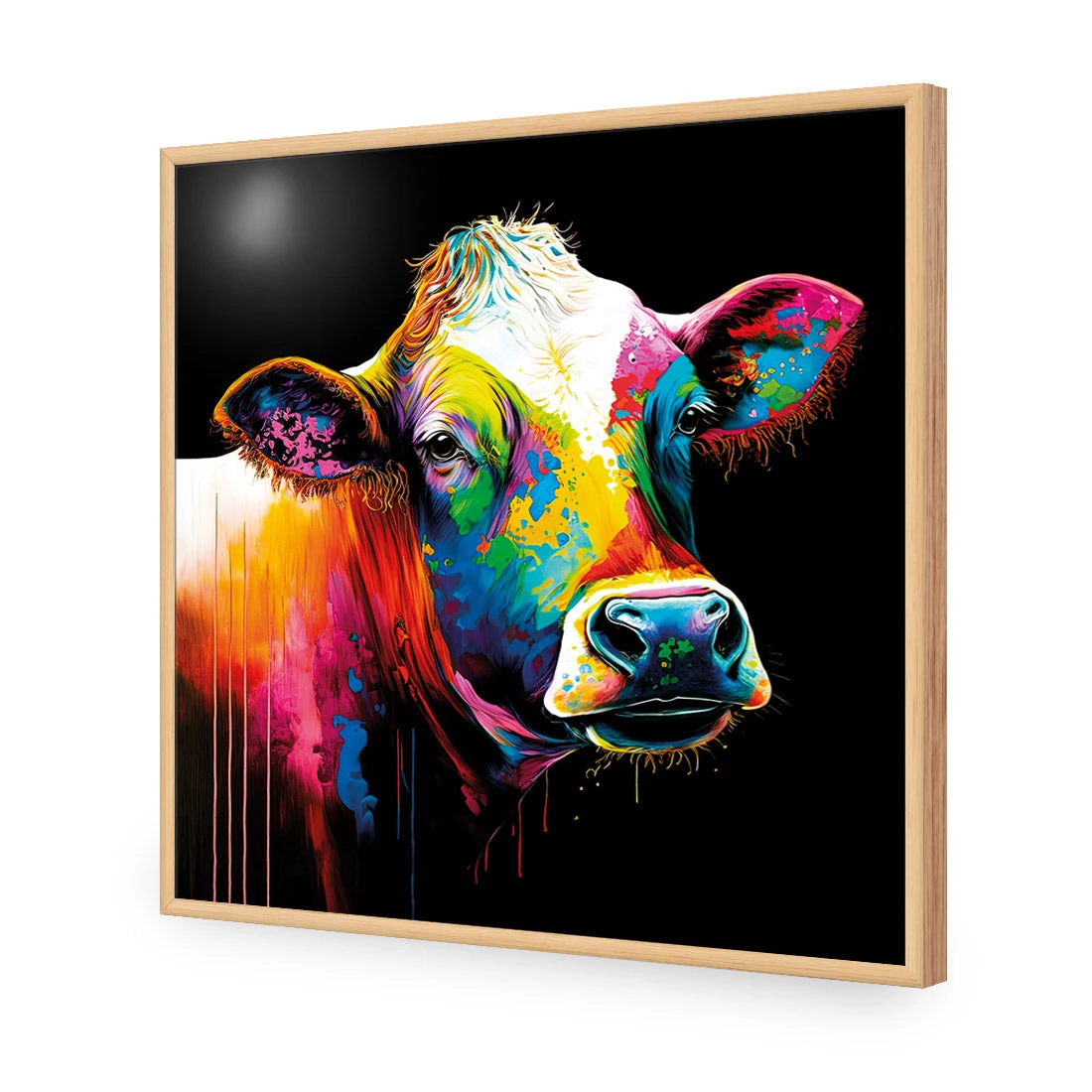 Rainbow Cow Rainbow Cow -WALL ART DESGIN SALE WB1277 AS Rainbow Cow ACR EDG THUMB FF OAK