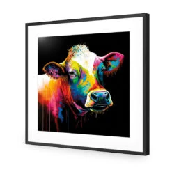 Rainbow Cow -WALL ART DESGIN SALE WB1277 AS Rainbow Cow ACR MAT THUMB FF BLK