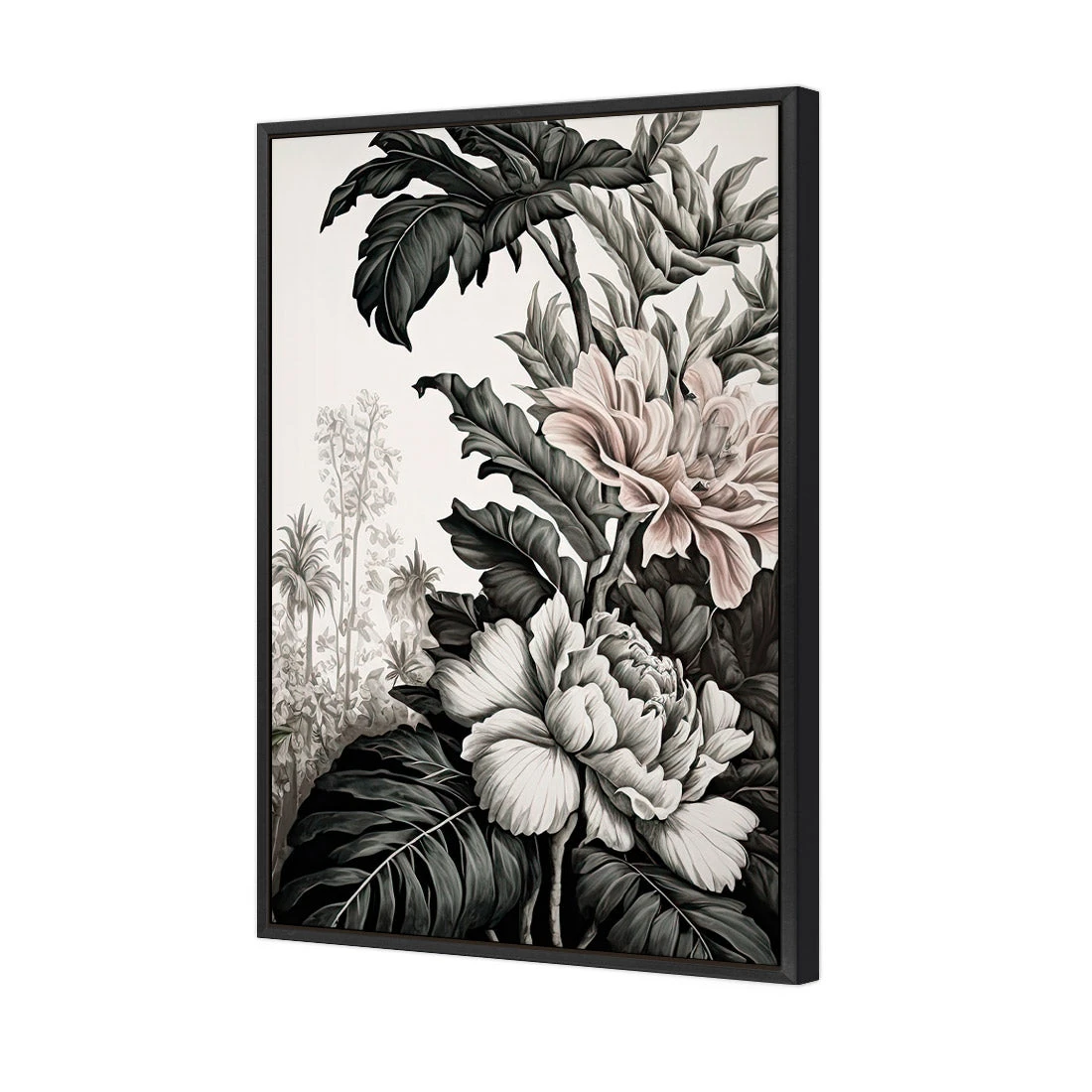 Vintage Floral II Vintage Floral II -WALL ART DESGIN SALE WH 1154 AR V Vintage Floral II 3D CANVAS THUMB FF BLK