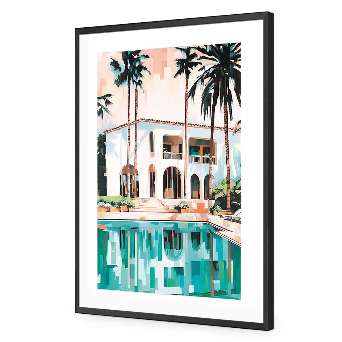 Poolside Villa Poolside Villa -WALL ART DESGIN SALE WH 1183 AR V Poolside Villa ACR MAT THUMB FF BLK