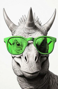 Dino In Green Glasses